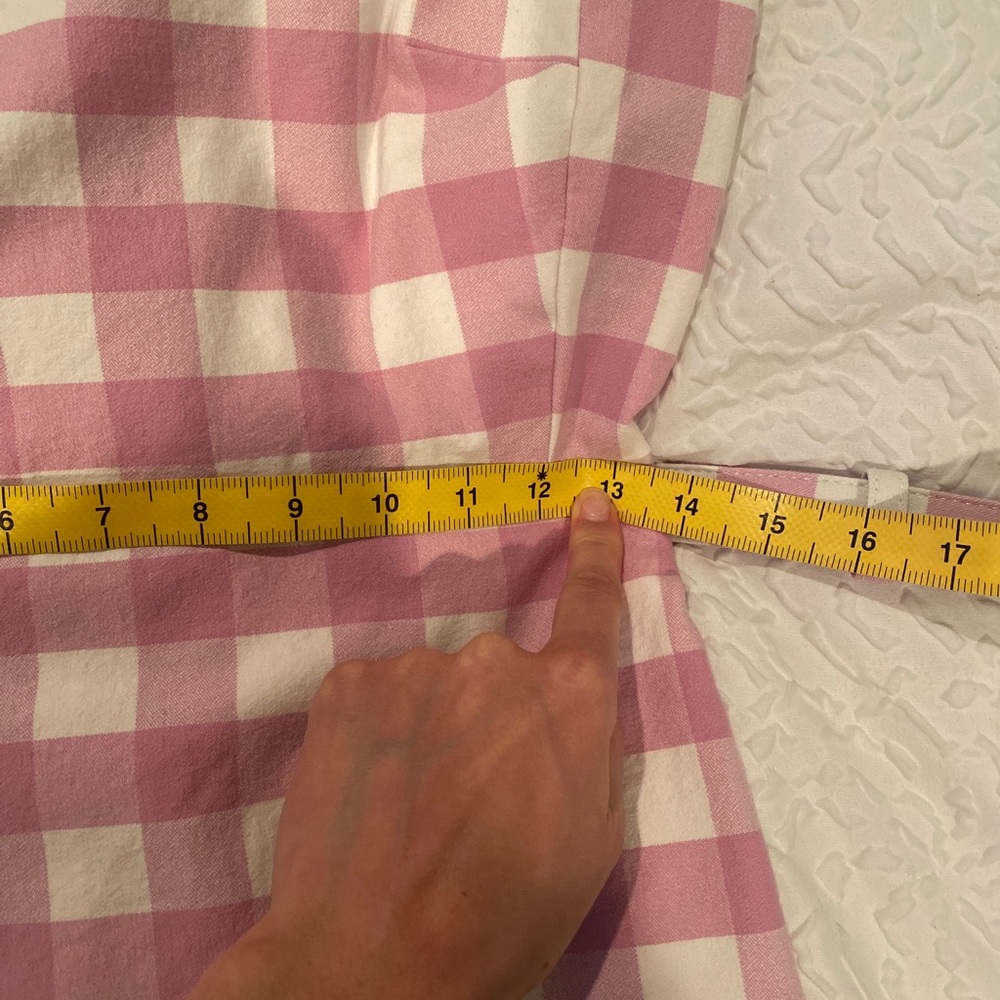 J. Crew Belted gingham sheath dress pink lavender - Picture 3 of 5
